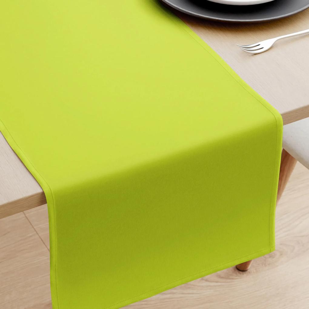 Goldea behúň na stôl loneta - zelený 50x140 cm