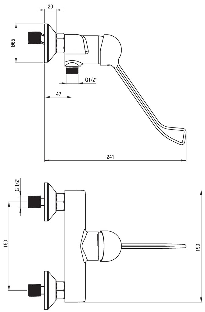 Deante Corio Clinic, nástenná sprchová batéria s ECO perlátorom 4,5l/min, chrómová, BFCE040C