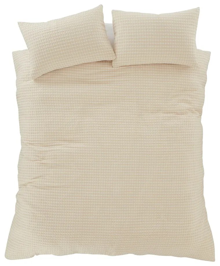 Béžové obliečky na dvojlôžko 200x200 cm Muscat Waffle – Pineapple Elephant