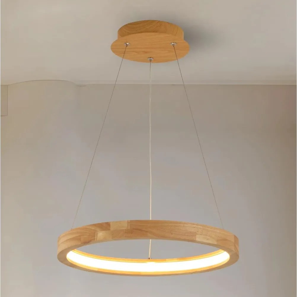Brilagi - LED luster na lane UMEA WOOD, LED/30W/230V, priemer 40 cm, drevo