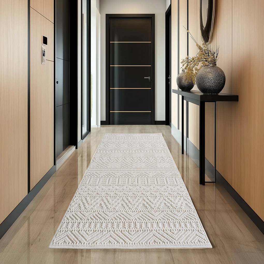 Ayyildiz, Kusový koberec Helix 2202 cream, 80x150, béžová, chodba / predsieň