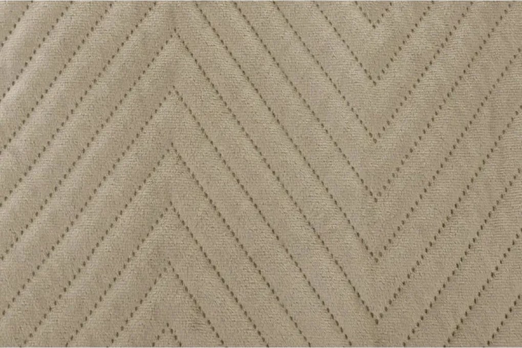 Béžový zamatový prehoz na posteľ ARROW VELVET Rozmer: 200 x 220 cm