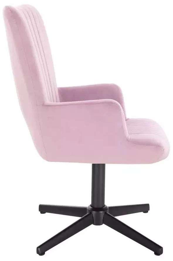 LuxuryForm DESIGN Kreslo AMADEO VELUR na čiernom kríži - levanduľa