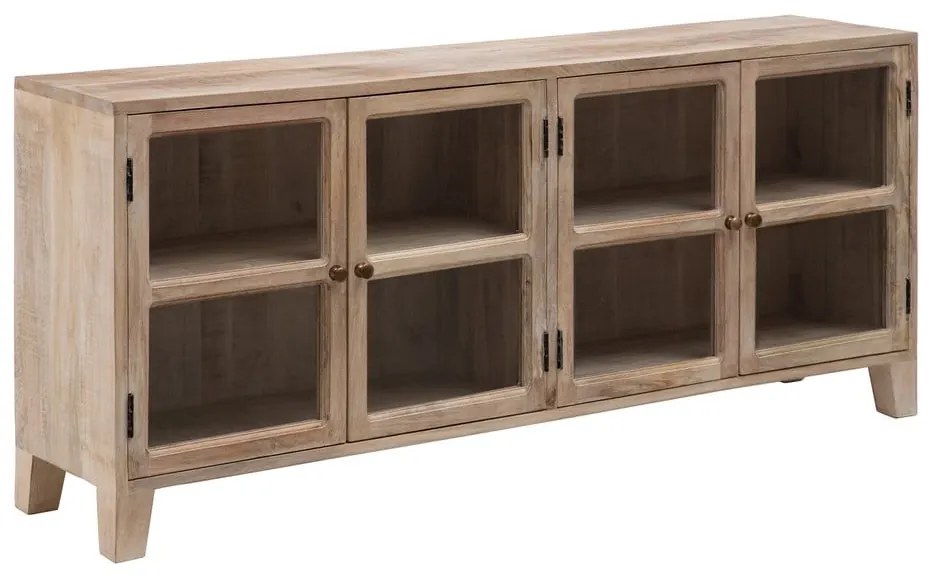 Vitrína z mangového dreva v prírodnej farbe 160x71 cm – Ixia