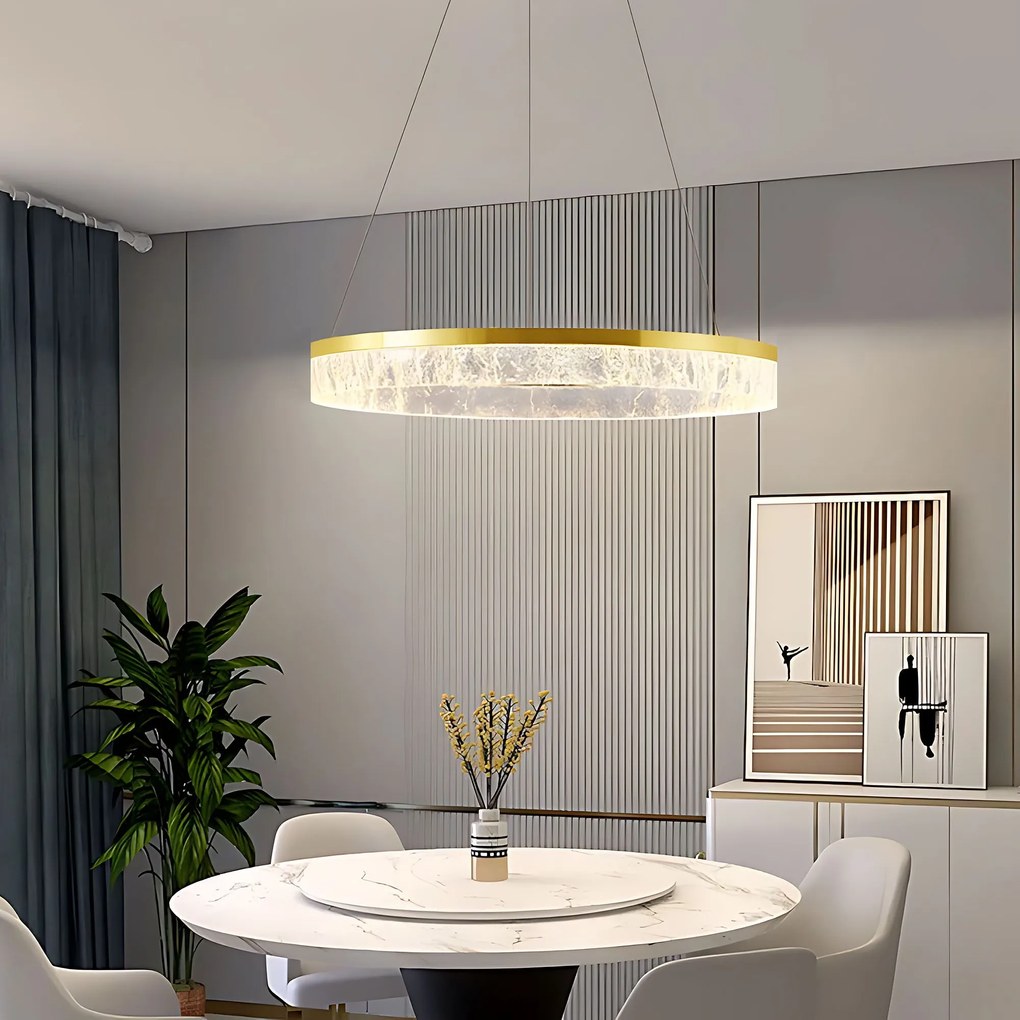 Toolight Toolight, LED závesné osvetlenie 80cm, 50W, 3000K, LHJ047-CP, zlatá lesklá, OSW-50022