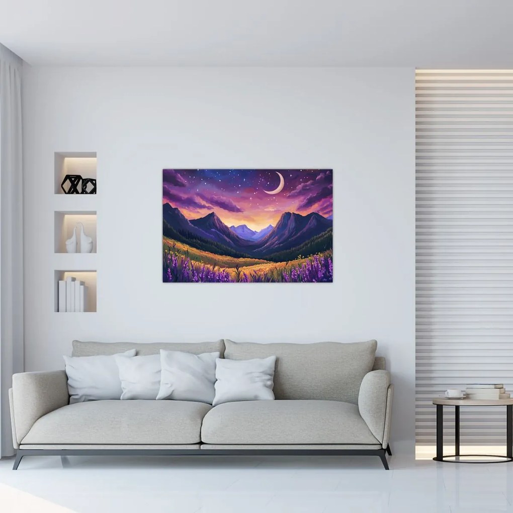 Obraz - Fialová krajina (90x60 cm)