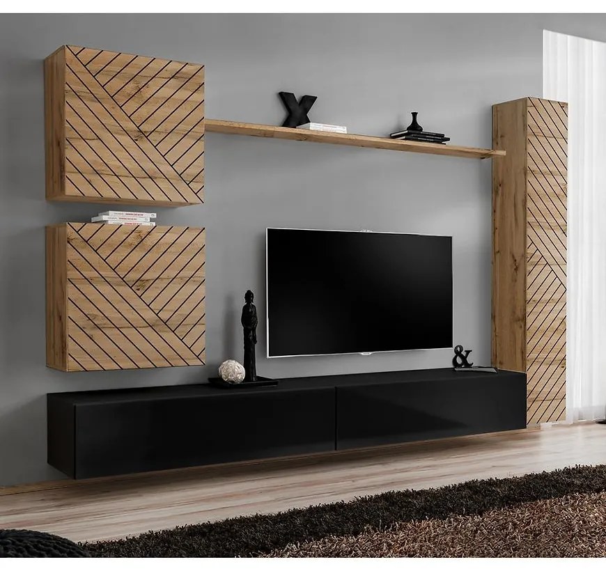 Obývacia Stena Switch VIII Line Wotan/Čierna