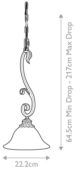 Feiss FE-SONOMAVALLEY-P - Luster na reťazi SONOMA VALLEY 1xE27/60W/230V