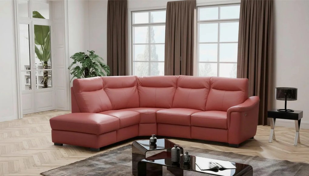 XXXLutz ROHOVÁ SEDAČKA, textil, koža, červená Livetastic - Sedačky - 002951006904