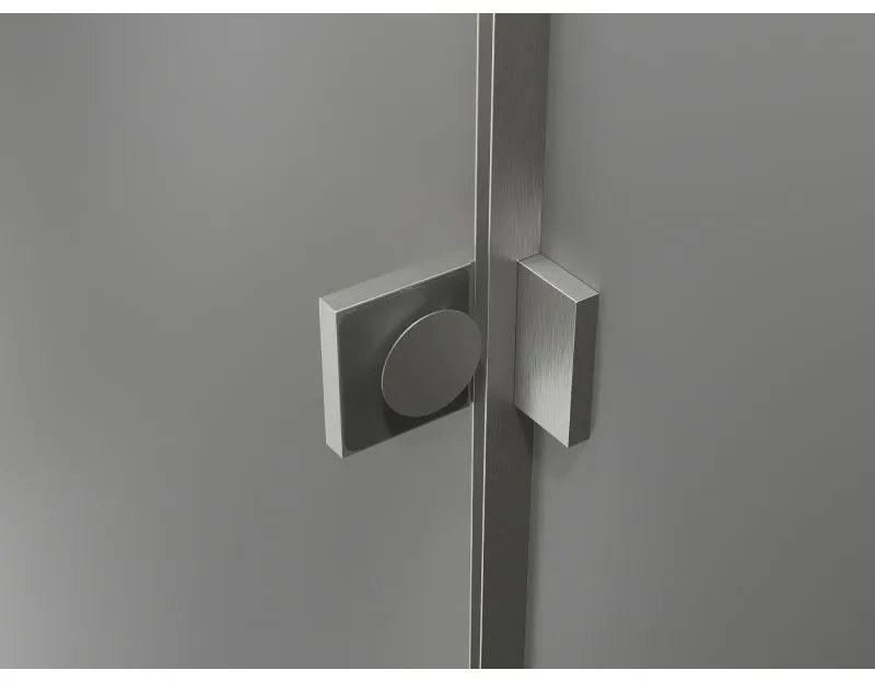Mexen, Mexen Lunar L ľavé otočné sprchové dvere 140 cm, transparentné, brúsený nikel - 834L-140-000-97-00-L