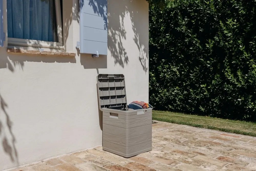WOODYS záhradný plastový úložný box 90 L, svetlo šedá
