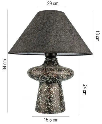 Stolná lampa RAMZES 1xE27/40W/230V čierna