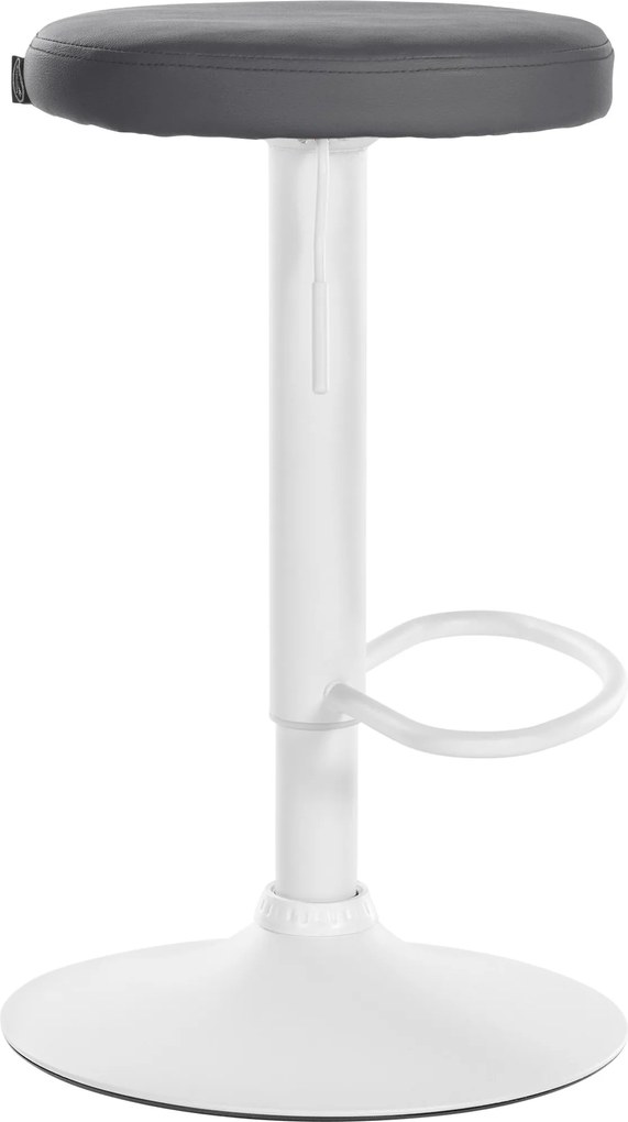Barová stolička Ponte - koženka, biely rám - Sivá