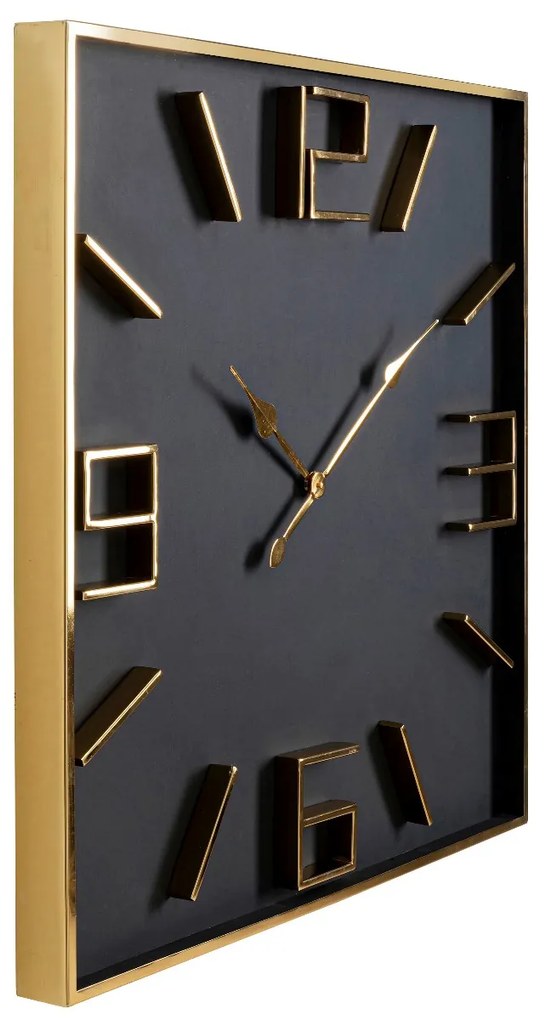 Gamble nástenné hodiny čierne 92x92 cm