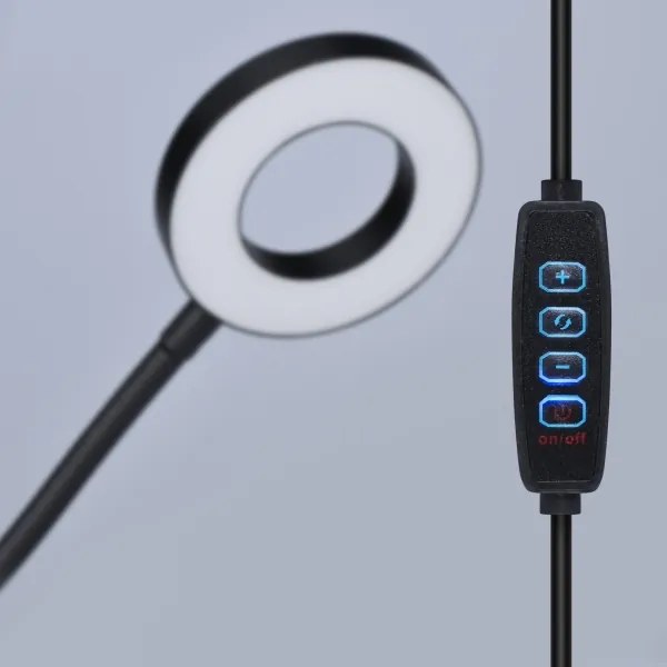 Solight WO66-B- LED Stmievateľná stolová lampa s klipom LED/8W/230V 3000/4000/5000K čierna