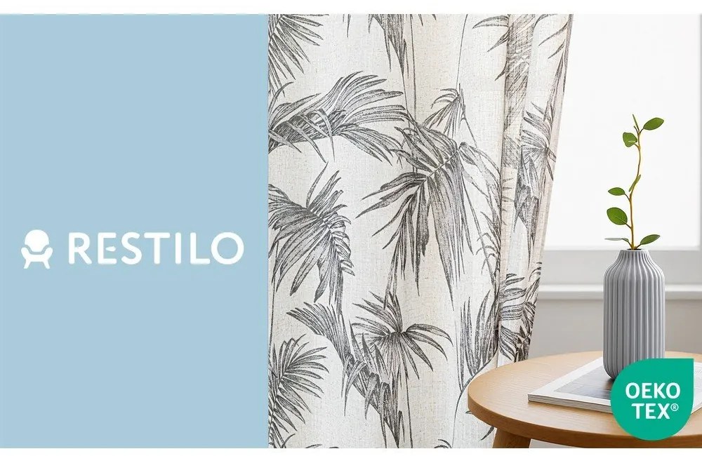 Sivý/krémovobiely záves 135x250 cm Palmera – Restilo