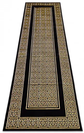Dywany Łuszczów, Koberec behúň Gloss 6776 86 greek black/gold, 60x300, žltá, kancelária