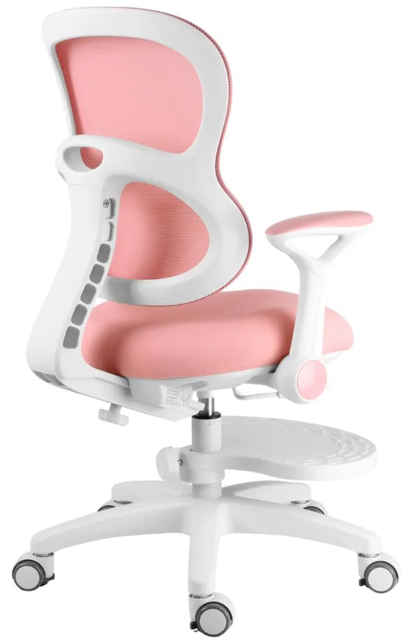 Detská rastúca stolička Neoseat JUNI 006 — látka, prateľný poťah, ružová