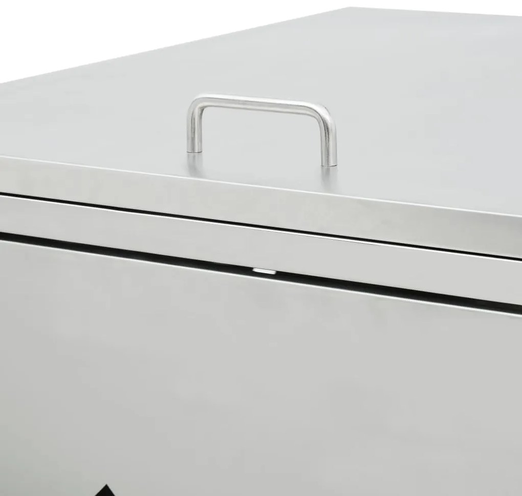 Prístrešok na štvoritý odpadkový kôš nehrdzavejúca oceľ 240 l