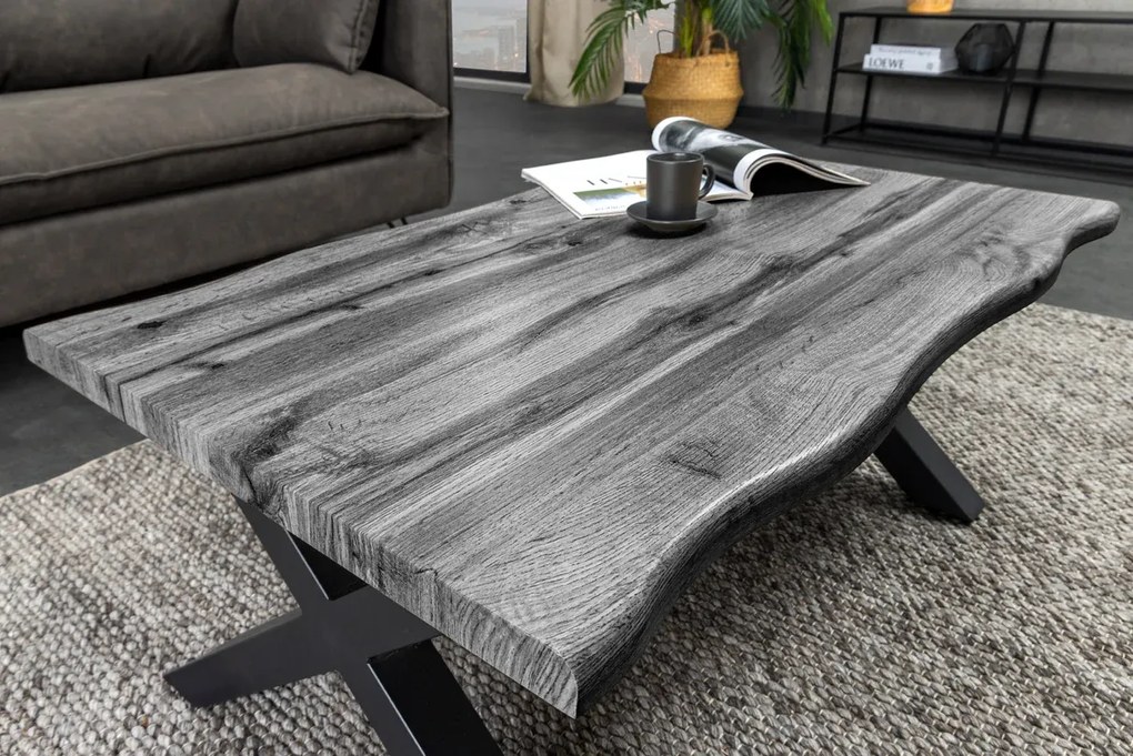 Konferenčný stolík WILD 90 cm - Wild Oak, nohy v tvare X