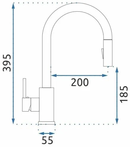 REA-B9148 - Drezová batéria s vysúvacou sprškou FRESH 39,5 cm brúsená zlatá