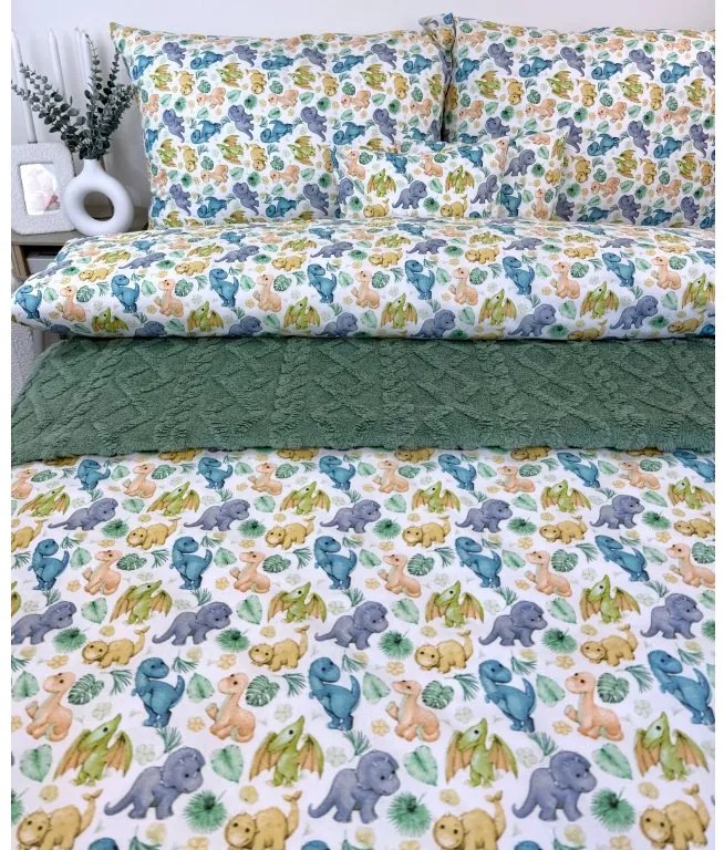 INTERMEDIC SK Detská obliečka Dino 140x200/70x90 cm – 100 % bavlna, zapínanie na zips