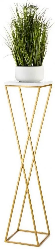 Stojan na kvety LOFT 100x24 cm zlatá/biela