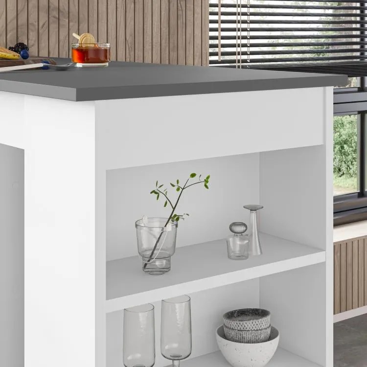 Barový stôl Houseland Swallow antracitovo šedý/biely