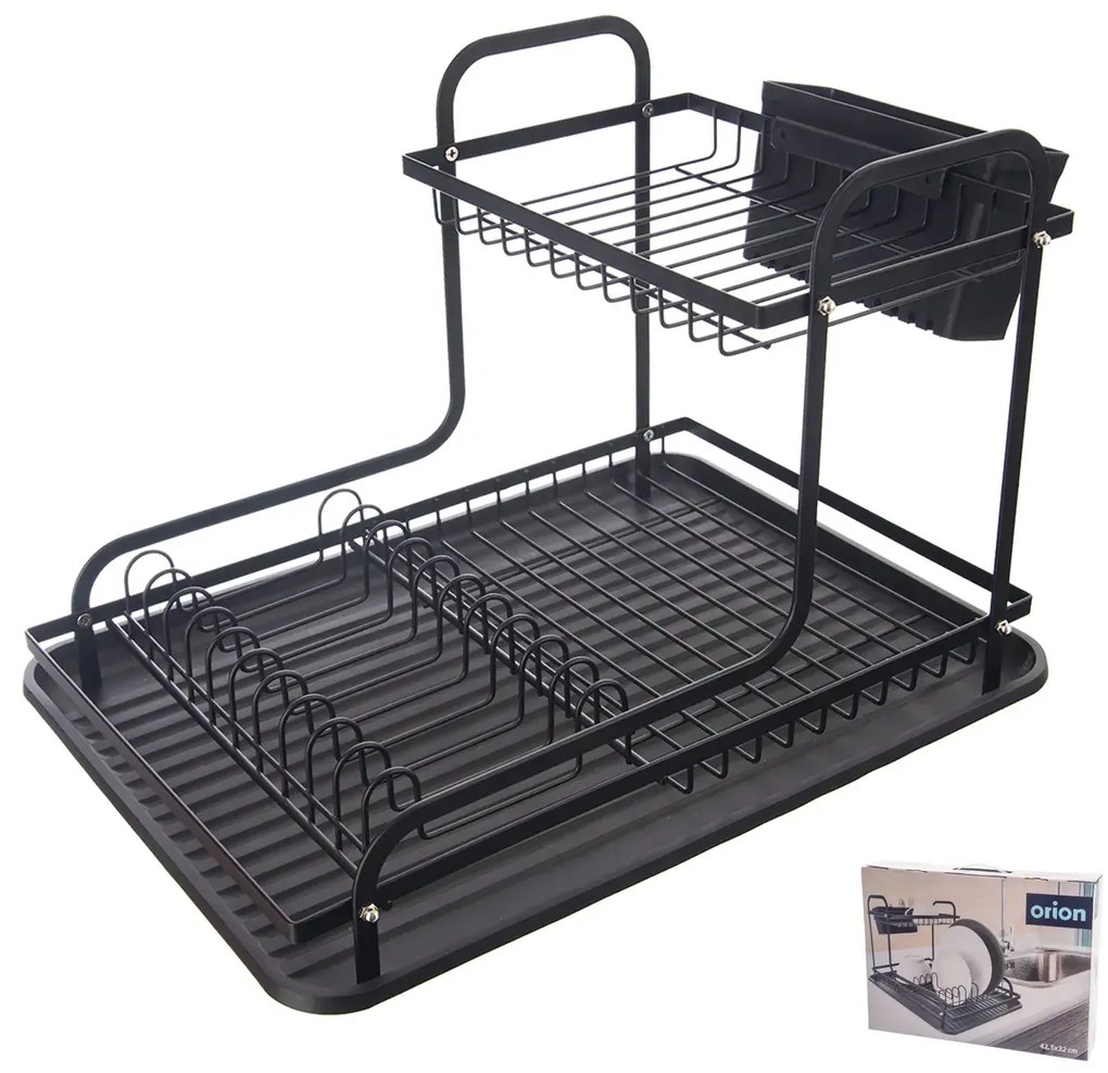 Orion Odkvapkávač na riad, čierny, 2-poschodový, RADKA2