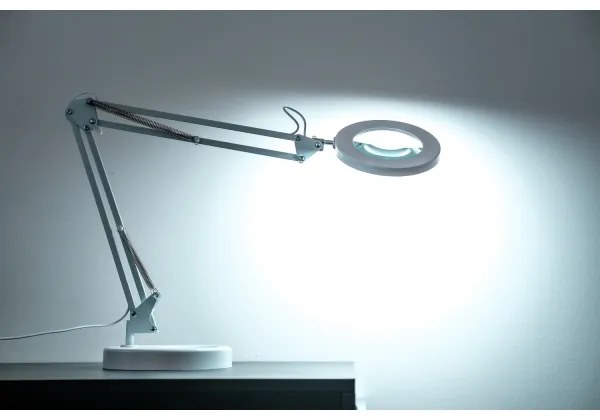 Brilagi - LED Stmievateľná stolná lampa s lupou LED/12W/5V 3000/4200/6000K biela