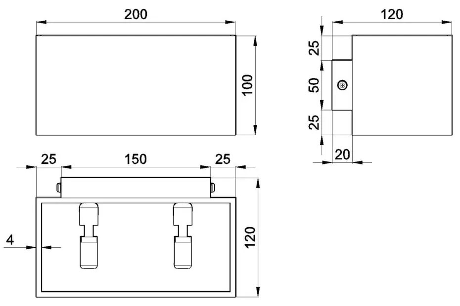 Čierne nástenné svietidlo Sollux Geo Maxi