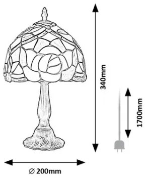 BRILAGI - Tiffany vitrážová stolná lampa GARLAN 1xE14/40W/230V