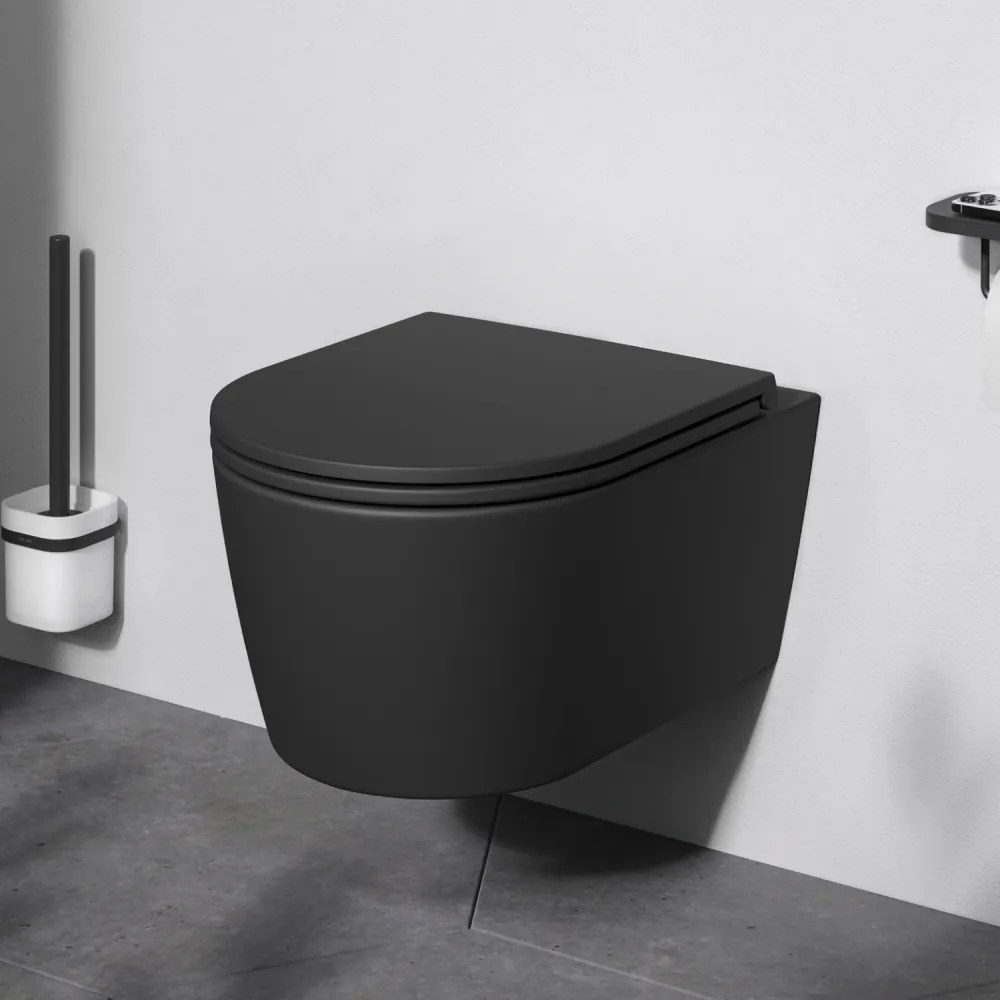 Závesné WC AM.PM Func CFA1700MBSC bezokrajové, so sedadlom Microlift, čierne