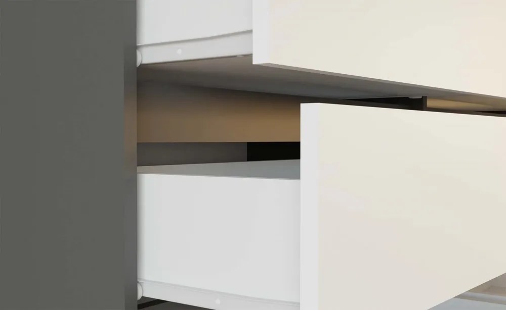 Komoda Malwa 2D3S 120 cm antracit/bílá