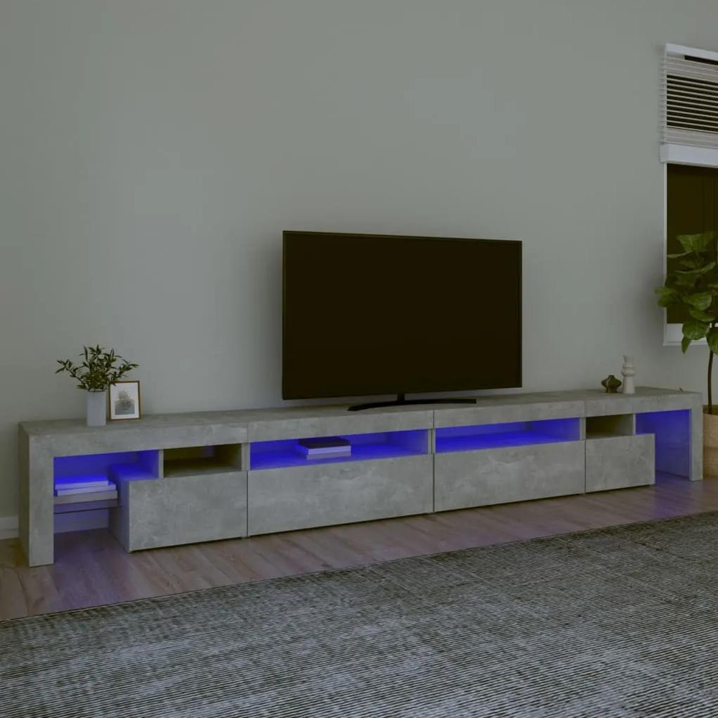TV skrinka s LED svetlami betónová sivá 290x36,5x40 cm 3152805
