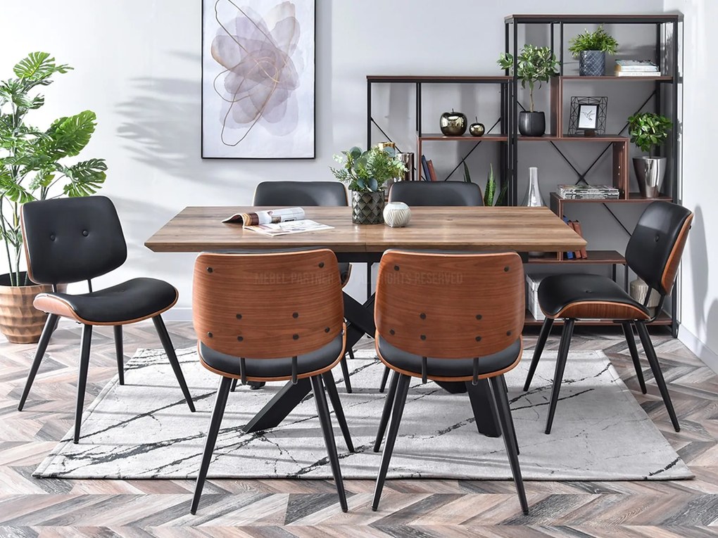 Stolička Grimo (orech + čierna). Akcia -24%. Vlastná spoľahlivá doprava až k Vám domov. 1111069