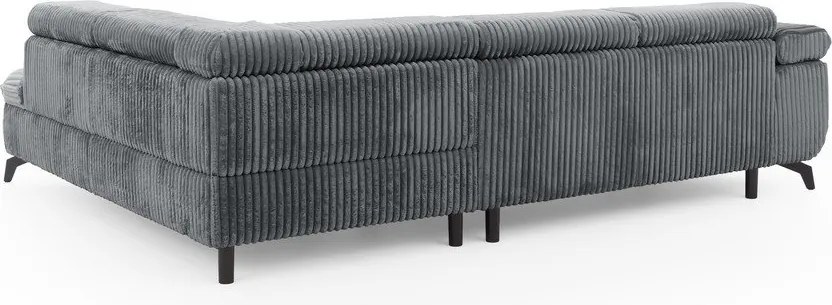 Sivá menčestrová rohová pohovka (pravý roh/do L) Marbeya – Ropez