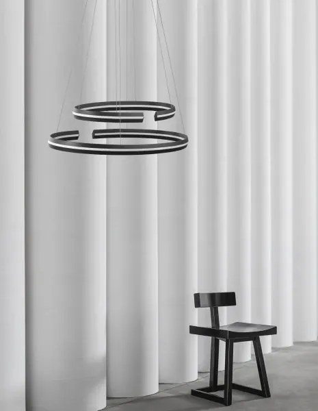 LED luster Torrente 40 čierne