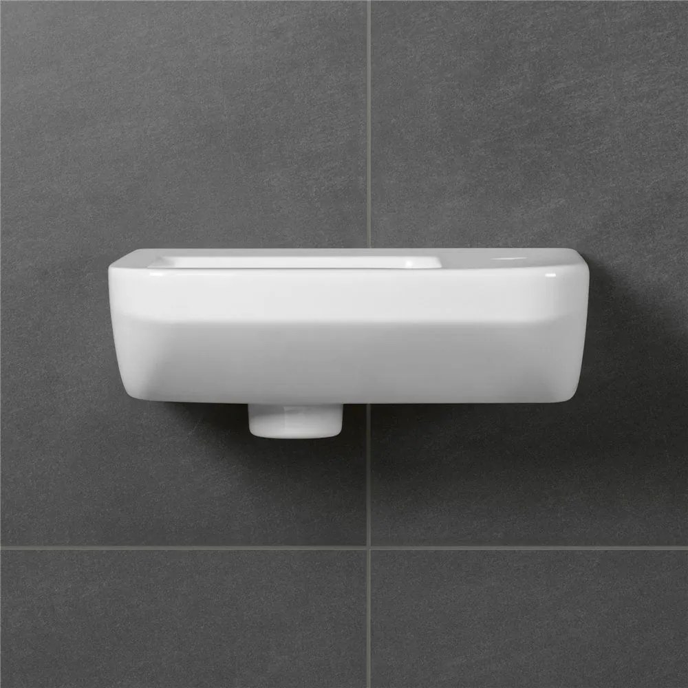 VILLEROY &amp; BOCH Architectura závesné umývadielko s otvorom vpravo, bez prepadu, 360 x 260 mm, biela alpská, 43733701