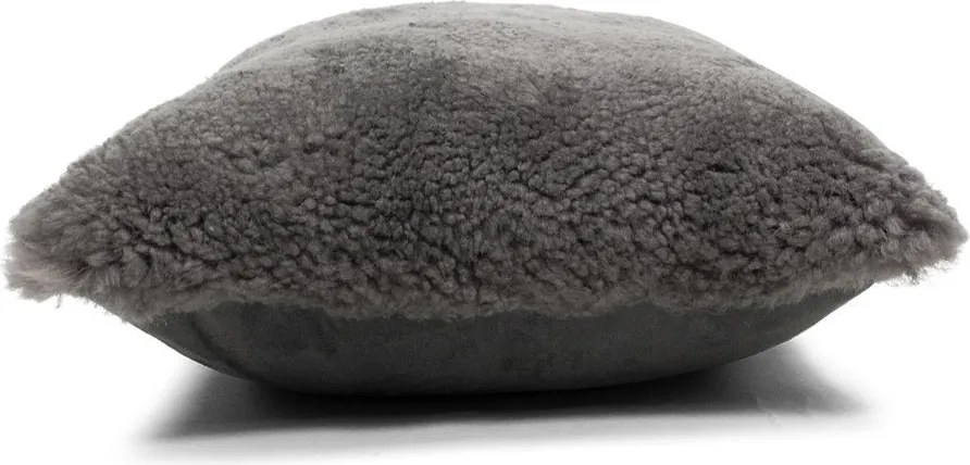 Šedý štvorcový vankúš z ovčej kože - 40 * 40 * 15cm