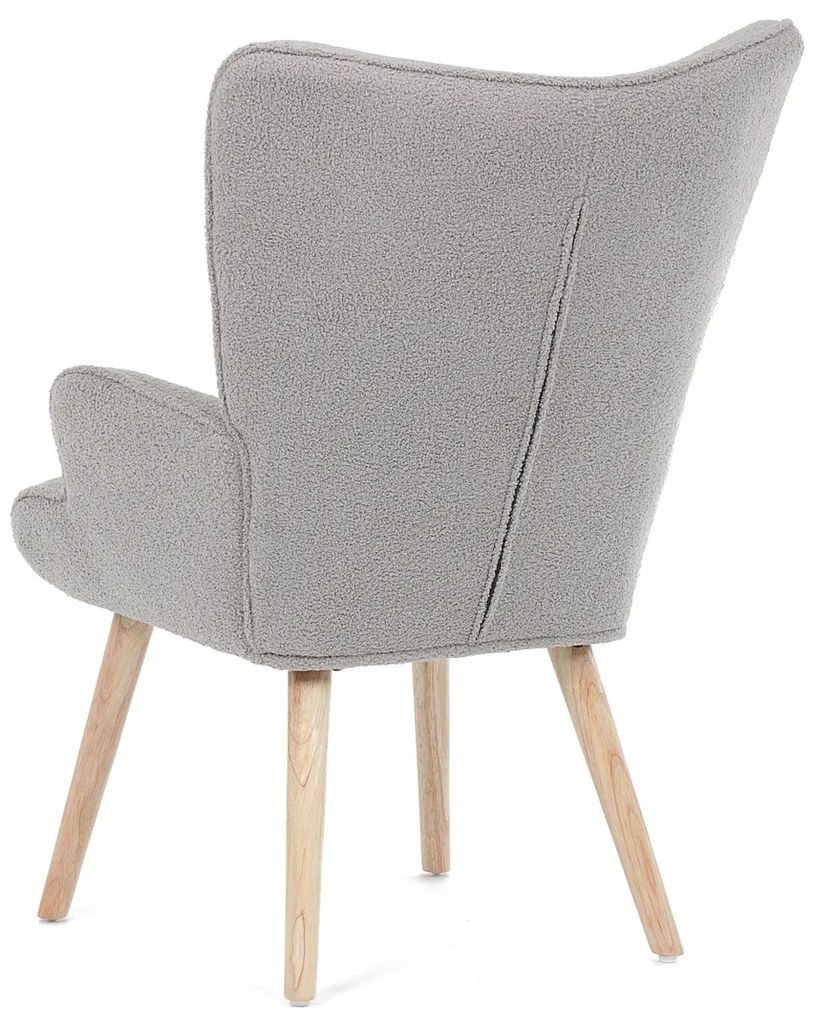Kreslo s ušami Bouclé GREY2, sivá