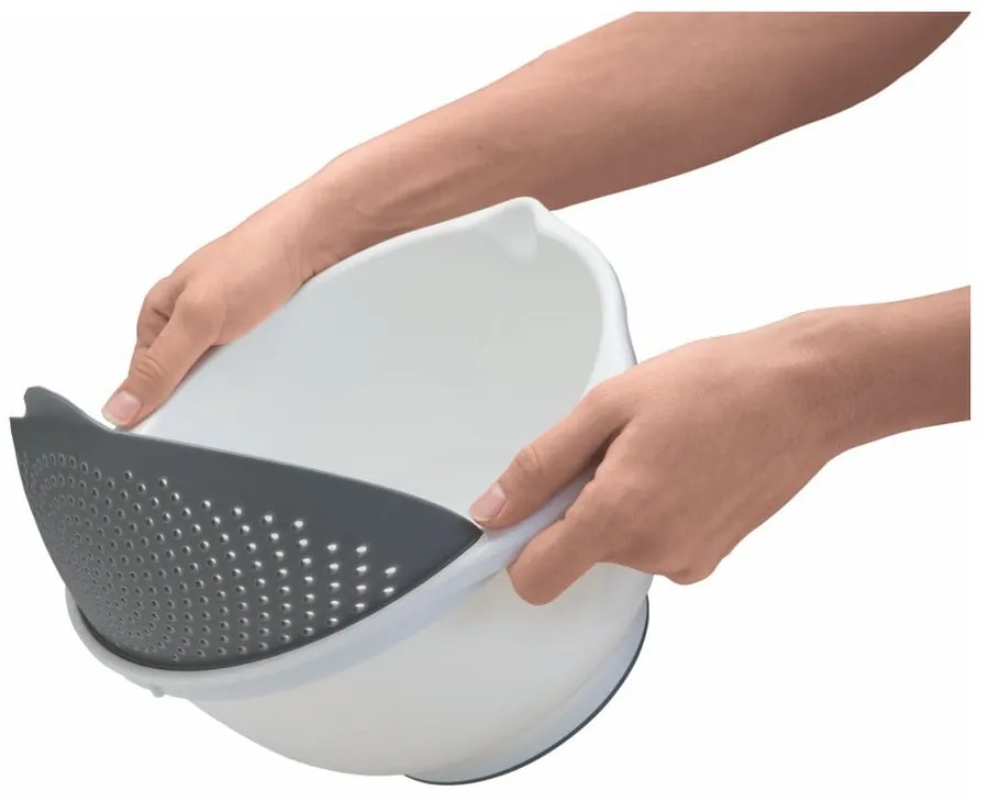 Biela miska s cedidlom 2v1 Metaltex, Ø 28 cm