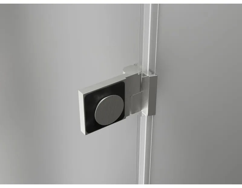 Mexen Lunar-B Duo výklopný sprchový kút 80 x 80 cm, číre sklo, brúsená oceľ, 832-080L-080P-97-00