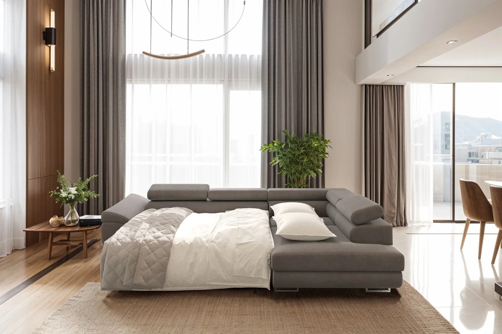 ROHOVÁ SEDAČKA SANTIAGO NOEL 10 ŠEDÁ 275 x 202 cm