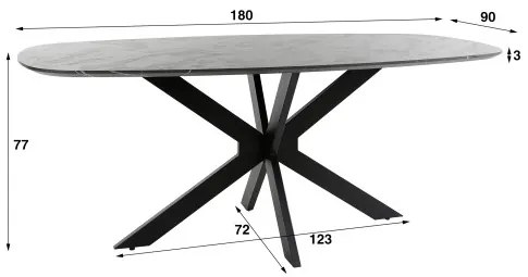 Jedálenský stôl 56-47 Danish Ovál 180x90cm  - Komfort-nábytok