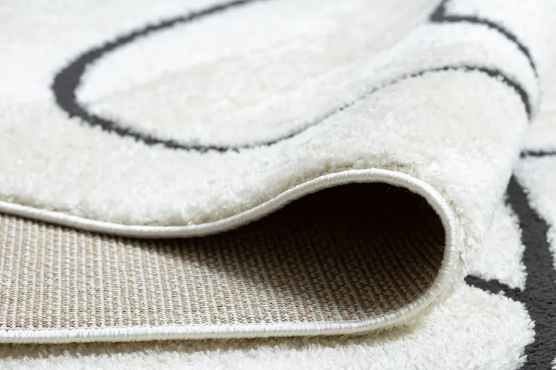 Dywany Łuszczów, Kusový koberec Mode 8377 abstract cream/black, 80x150, biela, chodba / predsieň