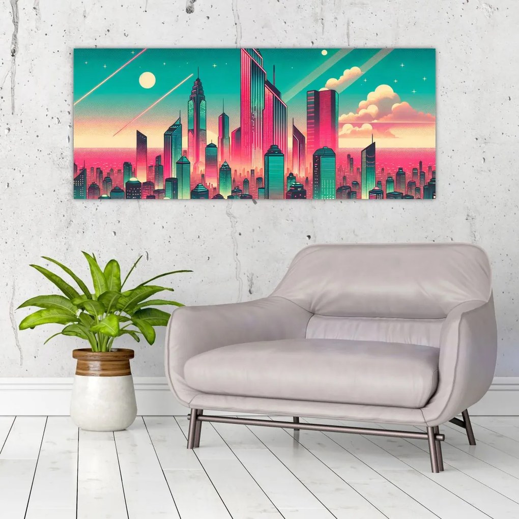 Obraz – Veľkomesto v pop-art štýle (120x50 cm)