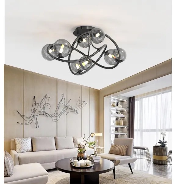 Wofi 9014-805 - LED Prisadený luster NANCY 8xG9/3,5W/230V čierna/chróm