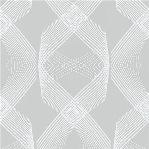 Vliesové tapety na stenu Natalia 3D geometrický vzor biely na sivom podklade