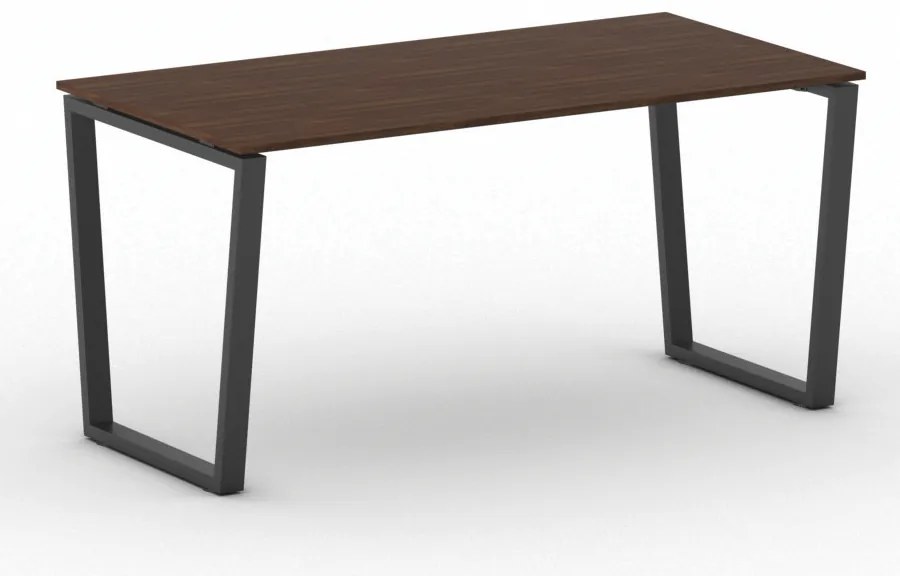 Kancelársky stôl PRIMO IMPRESS, 160x80 cm, čierna podnož, orech